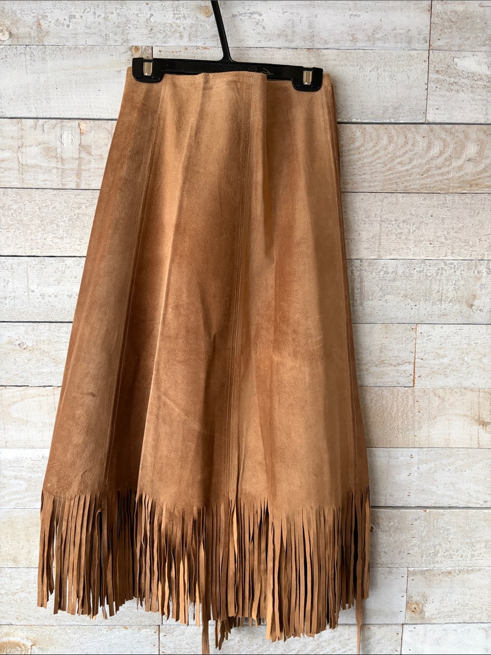Genuine Leather fringed wrap skirt - Picture 6 of 10